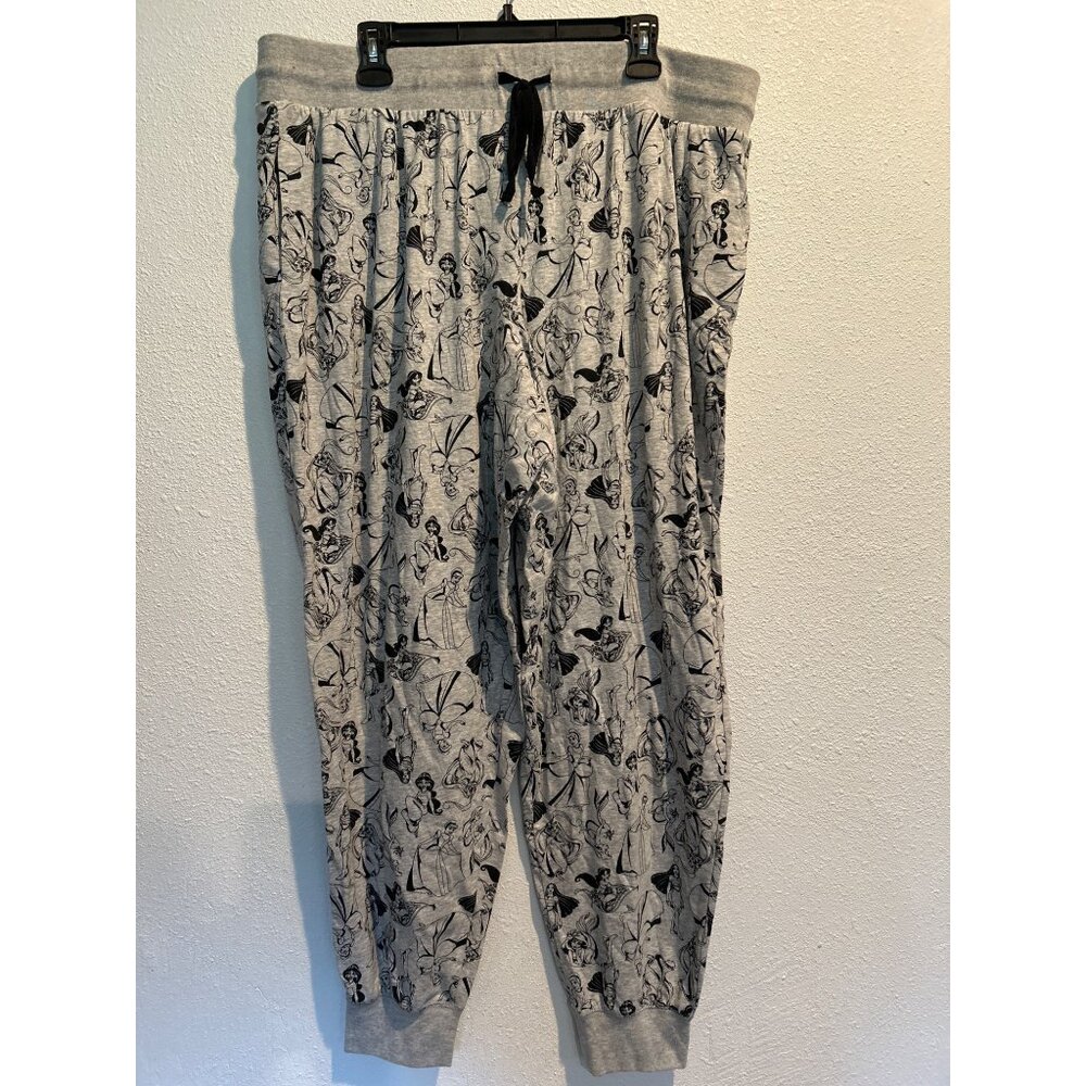 DISNEY (Womens XXL) Princess Cuffed Lounge Sweatpants Gray